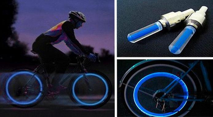 Lys op i alverdens farver i mørket på din cykel, motorcykel eller Kobl en LED-lys ventil dækkene og vær sikker i trafikken - BigSaver.dk - Shop til 50-90% nedsatte